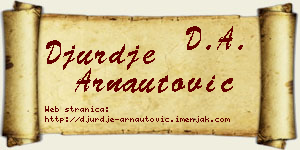 Đurđe Arnautović vizit kartica
